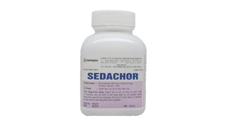 Quy cách đóng gói thuốc đau đầu Sedachor 