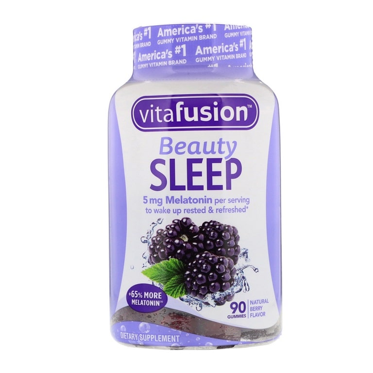 Kẹo dẻo Vitafusion beauty sleep vị mâm xôi - thực phẩm chức năng dễ sử dụng 
