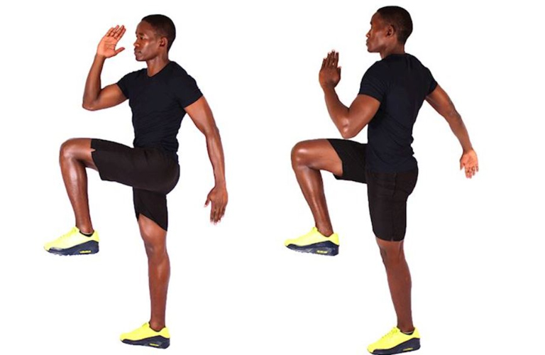 Nâng cao gối - High knee là một bài tập aerobic đơn giản và hiệu quả